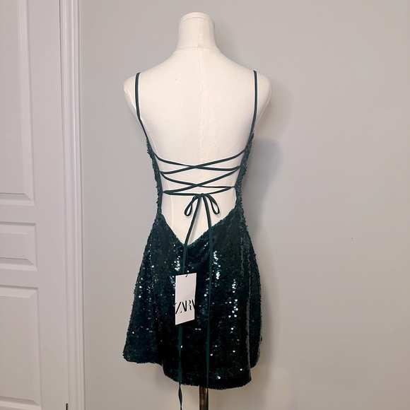 Backless Sequin ZARA nwt party dress ✨ 90s / disco realness - Picture 1 of 5